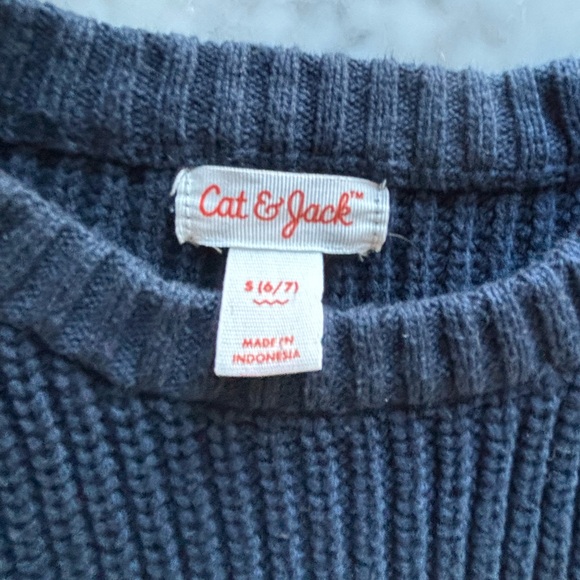 Cat & Jack Colorblock Crewneck Sweater - Navy, Orange, Lime & Olive - Picture 2 of 5